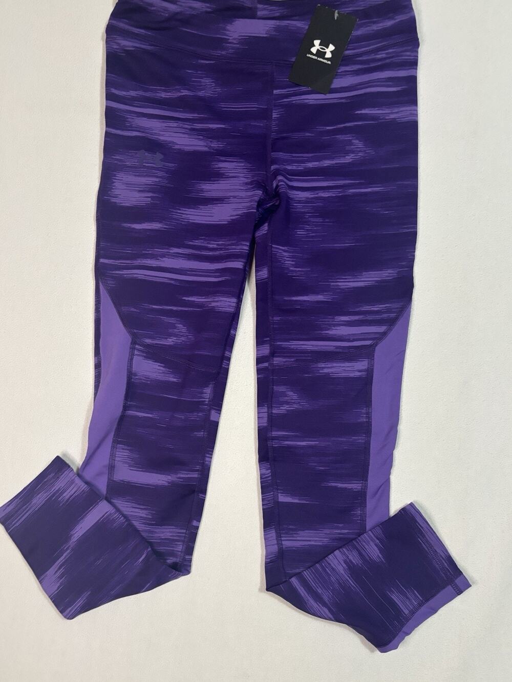 Under Armour Girls Purple Printed Ankle Leggings 12-13 Years 1366855